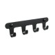 Планка 4 крючка Fixsen, FX-805B-4, черный