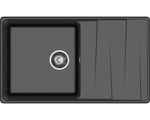GRANFEST Мойка композит LEVEL, GF-LV-860L, чаш+кр 860*500, черный