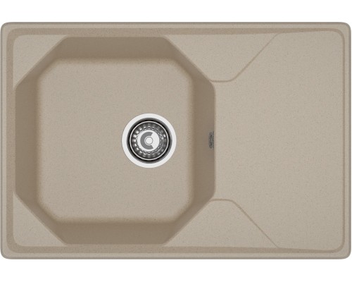 GRANFEST Мойка композит UNIQUE, GF-U-740L, чаш+кр 740*500, песочный