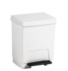 Контейнер для мусора пластиковый белый 8 л.с педалью