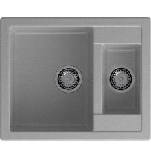 GRANFEST Мойка композит QUADRO GF-Q--610K 1.5-чаши. 610*500мм  серый арт.GF-