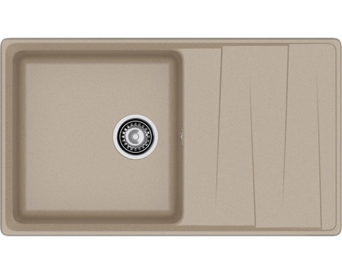 GRANFEST Мойка композит LEVEL, GF-LV-860L, чаш+кр 860*500, песочный