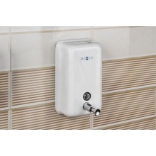 Диспенсер для мыла из  Стали Белый. 1200 мл.  Вертикальный