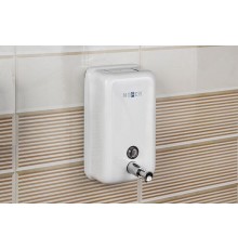 Диспенсер для мыла из  Стали Белый. 1200 мл.  Вертикальный