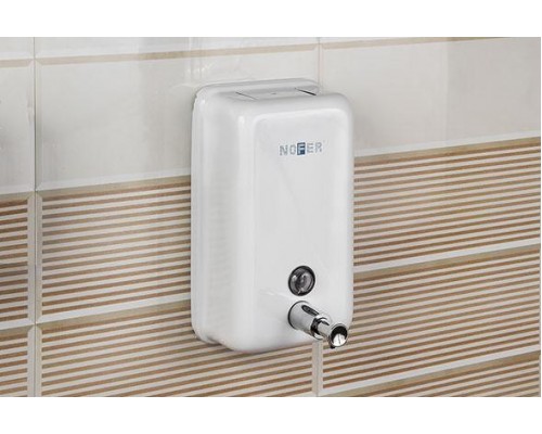 Диспенсер для мыла из  Стали Белый. 1200 мл.  Вертикальный