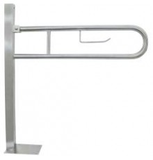 Полукруглый поручень для людей с ограниченными возможностями с креплением к полу, матовый.