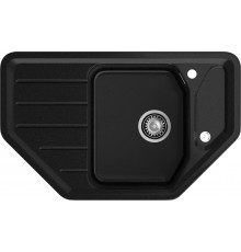 GRANFEST Мойка композит CORNER  GF-C--800E угловая 800*500мм  черный  арт.GF-