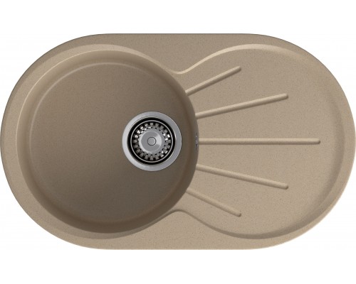 GRANFEST Мойка композит RONDO GF-R--750L  чаша с крылом 750*460мм   песок арт.GF-