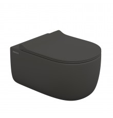 Унитаз подвесной EGO XL, микролифт, быстросъемное, антрацит матовый, BERGES