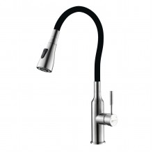 Expert Смеситель для кухни, гиб.излив 203мм, р/ОД, матовый/черный, LM, LM5082S-Black