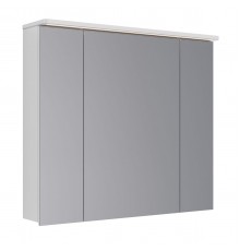 Шкаф зеркальный Lemark ZENON 90х80 см 3-х дверный, с козырьком-подсветкой, с розеткой, цвет корпуса: