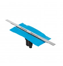 Желоб водосток SIMPEL 1000, матовый хром, S-сифон D50/105 H50 вертикальный, BERGES