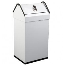Контейнер для мусора металлический из окрашенной  оцинкованной стали, 41 л, Белый