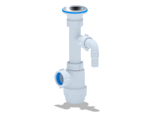 Сифон Ани 1 1/4"* 32 "Юнг" с отводом для стиральной машины, ANI PLAST