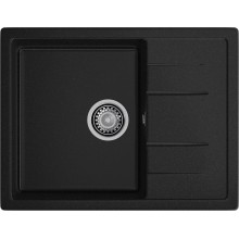 GRANFEST Мойка композит QUADRO GF-Q--650L чаша с крылом  650*500мм  черный  арт.GF-