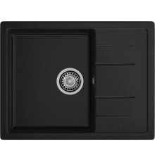 GRANFEST Мойка композит QUADRO GF-Q--650L чаша с крылом  650*500мм  черный  арт.GF-