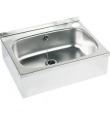 Раковина из нержавеющей стали настенная  прямоугольная  с отверстием от перелива 148х485х364 мм, шт