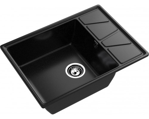 GRANFEST Мойка композит VERTEX, GF-V-680L, чаш+кр 680*500, черный