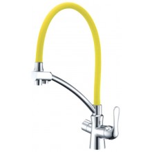Смеситель Lemark Comfort LM3070C-Yellow для кухонной мойки, хром/желтый