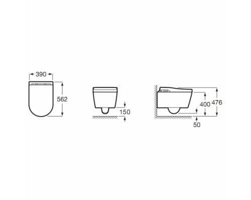 Электронный унитаз Roca In-Wash Inspira 803060001 безободковый с электронной крышкой-биде (7.8030.6.000.1)