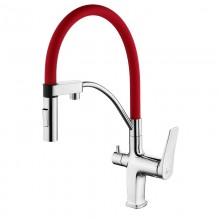 Смеситель Lemark Comfort для кухонной мойки, с подключением к фильтру, красный, LM3074C-Red