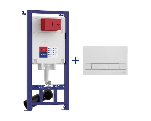 Комплект 2в1: Инсталляция Lemark PENEDA для унитазов с кнопкой смыва BIT хром глянец (9880110)