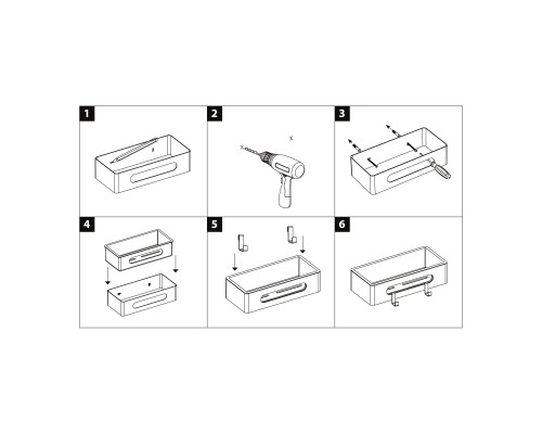 Полка для душа прямая Lemark SHELF LINE из нерж. стали с крючками, хром/вставка-пластик графит (9771043)
