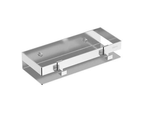 Полка для душа прямая Lemark SHELF LINE 300 мм из нерж. стали с крючками, хром (9771049)