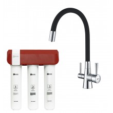 Комплект Lemark Смеситель LM3075C для кухни с гибким изливом + Фильтр для очистки жесткой воды OPTIMA, защита от накипи (LM3075C086)