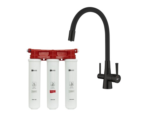 Комплект LEMARK Смеситель LM3075BL для кухни + Фильтр BASIC для очистки воды (LM3075BL085)