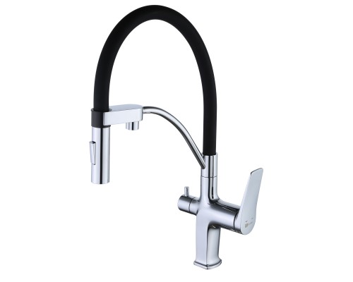 Комплект Lemark Смеситель LM3074C для кухни с гибким изливом + Фильтр BASIC для очистки воды от хлора и вредных примесей (LM3074C085)