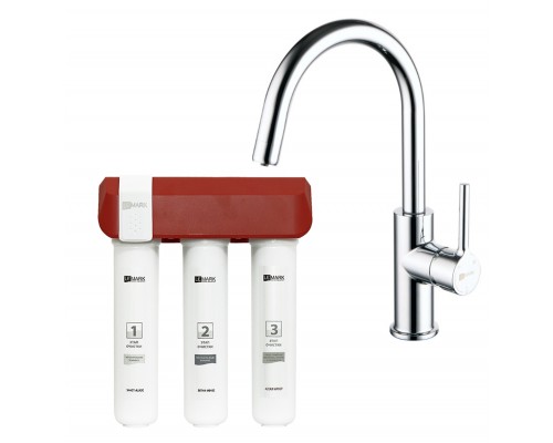 Комплект Lemark Смеситель LM3073C для кухни + Фильтр для очистки жесткой воды OPTIMA, защита от накипи (LM3073C086)