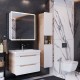 Зеркальный шкаф 70x80 см белый глянец Lemark Element LM70ZS-E