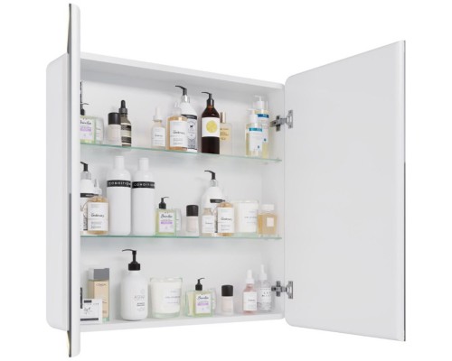Зеркальный шкаф 80x80 см белый глянец Lemark Element LM80ZS-E
