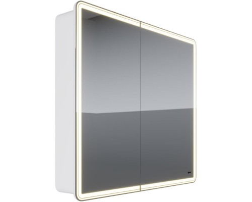 Зеркальный шкаф 90x80 см белый глянец Lemark Element LM90ZS-E