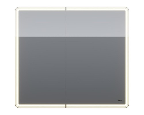 Зеркальный шкаф 90x80 см белый глянец Lemark Element LM90ZS-E