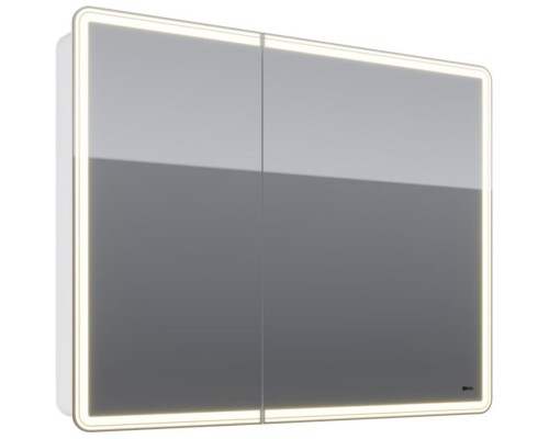 Зеркальный шкаф 100x80 см белый глянец Lemark Element LM100ZS-E