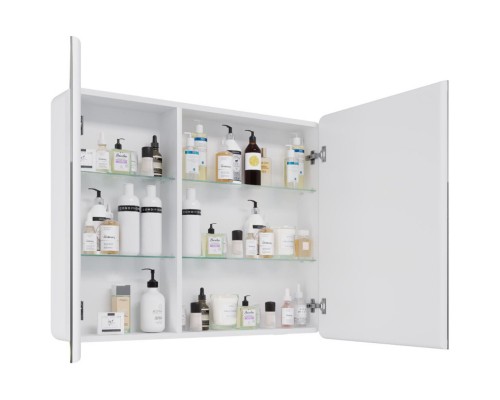 Зеркальный шкаф 100x80 см белый глянец Lemark Element LM100ZS-E