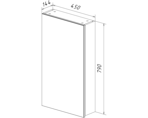 Зеркальный шкаф 45x80 см белый глянец L Lemark Universal LM45ZS-U