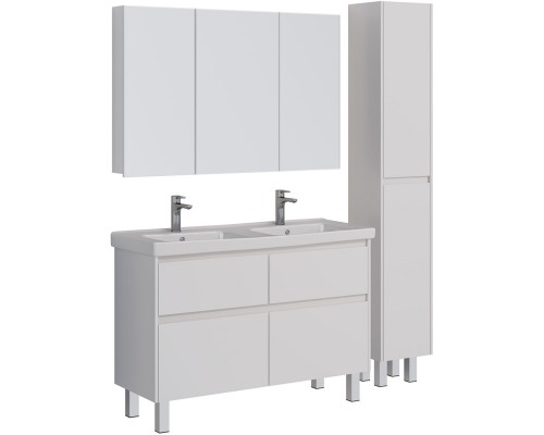 Зеркальный шкаф 120x79 см белый глянец Lemark Universal LM120ZS-U