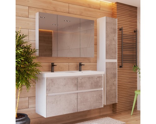 Зеркальный шкаф 120x79 см белый глянец Lemark Universal LM120ZS-U