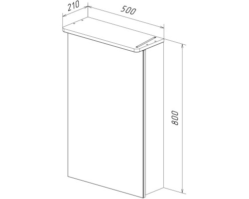 Зеркальный шкаф 50x80 см белый глянец L Lemark Zenon LM50ZS-Z