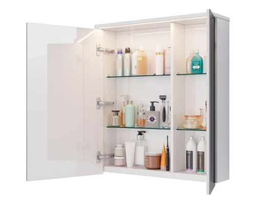 Зеркальный шкаф 70x80 см белый глянец Lemark Zenon LM70ZS-Z
