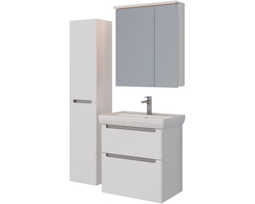 Зеркальный шкаф 70x80 см белый глянец Lemark Zenon LM70ZS-Z
