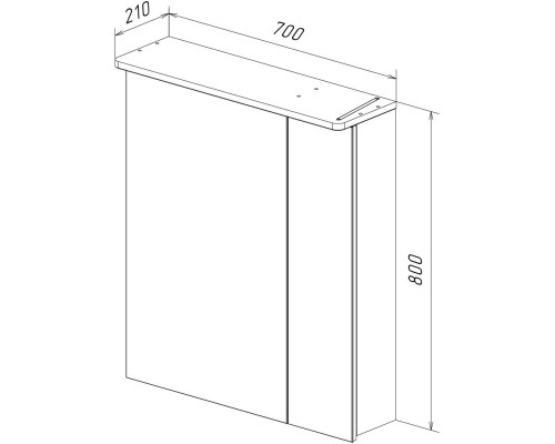 Зеркальный шкаф 70x80 см белый глянец Lemark Zenon LM70ZS-Z