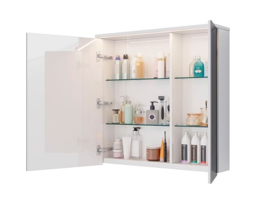 Зеркальный шкаф 80x80 см белый глянец Lemark Zenon LM80ZS-Z