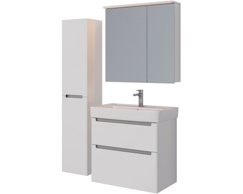 Зеркальный шкаф 80x80 см белый глянец Lemark Zenon LM80ZS-Z