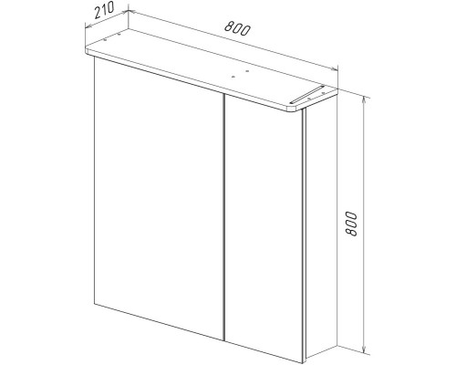 Зеркальный шкаф 80x80 см белый глянец Lemark Zenon LM80ZS-Z