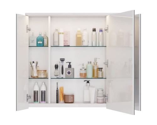 Зеркальный шкаф 90x80 см белый глянец Lemark Zenon LM90ZS-Z