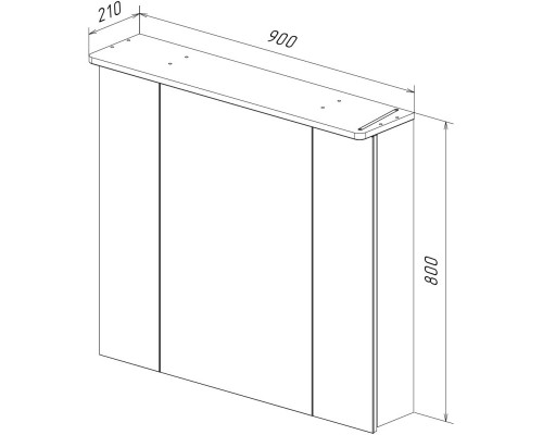 Зеркальный шкаф 90x80 см белый глянец Lemark Zenon LM90ZS-Z